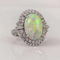 White Fire Zircon Stone Brass Ring