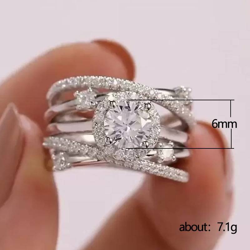 Luxury Multi Lines Diamond Ring