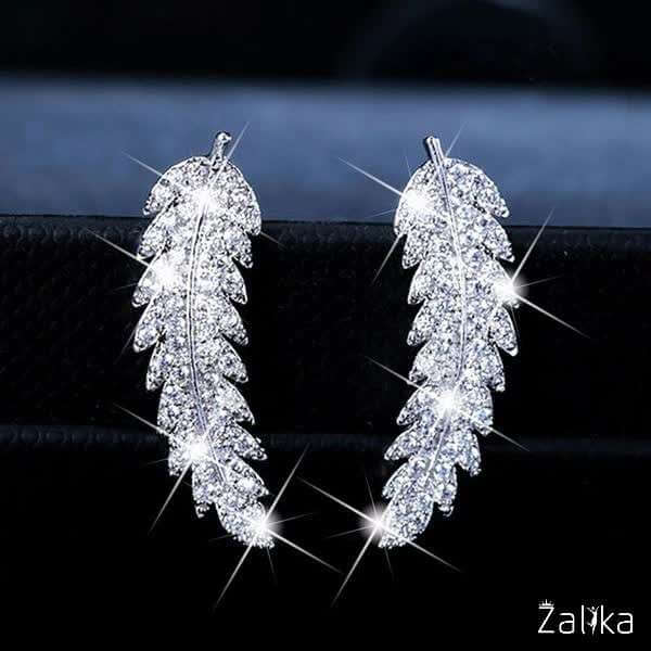 Cubic Leaf Earring