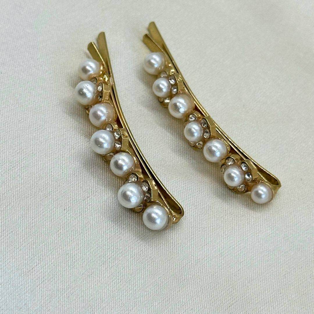Embedded Pearl Gold Hair Pin