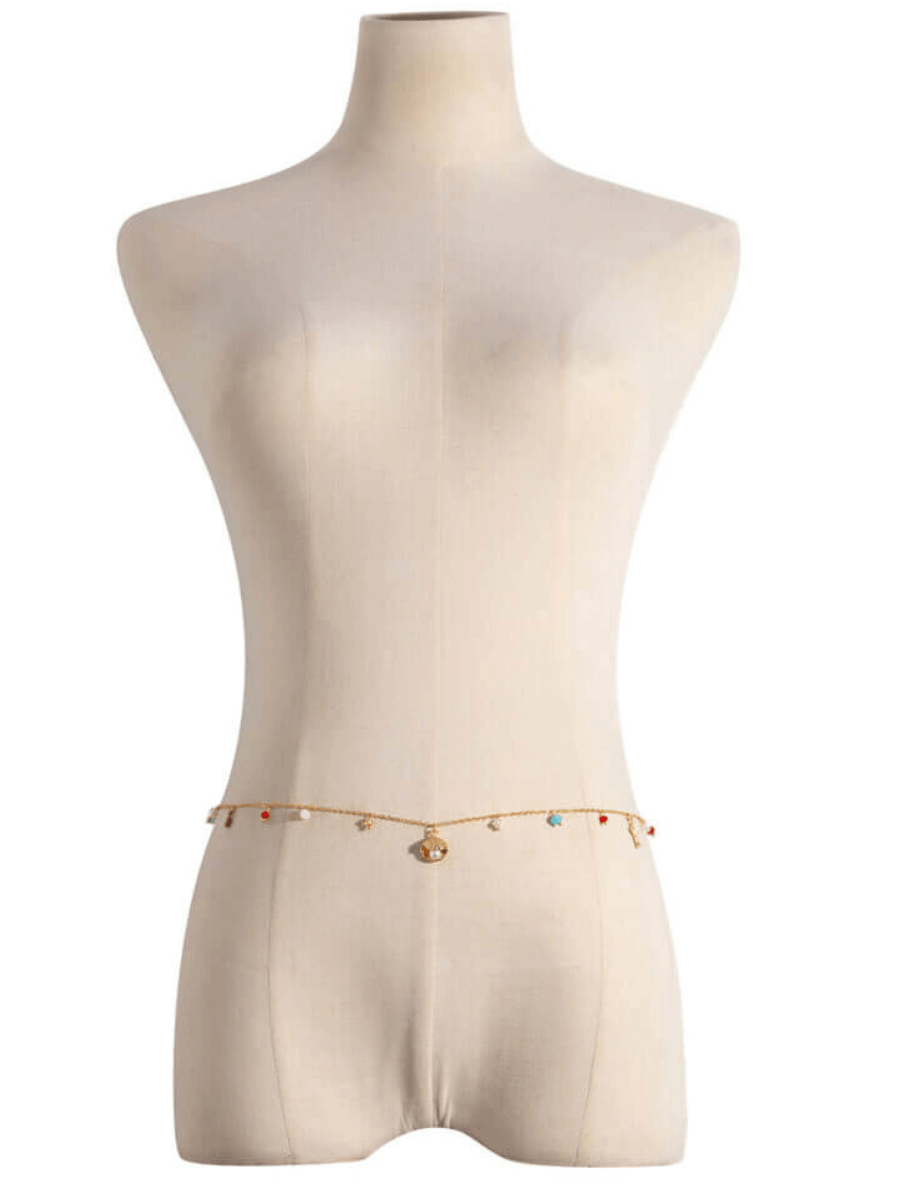 18K Gold Plated Shell Belly Chain