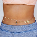 Crystal Love Heart Belly Waist Chain