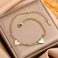 Double Link Chain Heart Bracelet