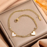 Double Link Chain Heart Bracelet