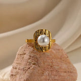 Cubic Zirconia Surface Open Ring