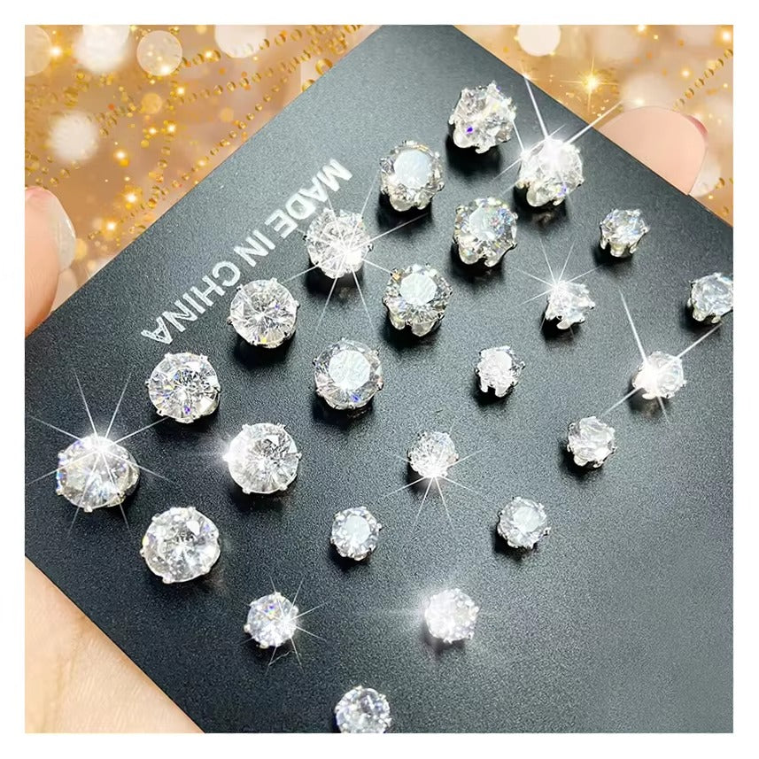 AAA Cubic Zirconia Round Stud Earrings