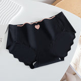 Heart seamless ice silk panty