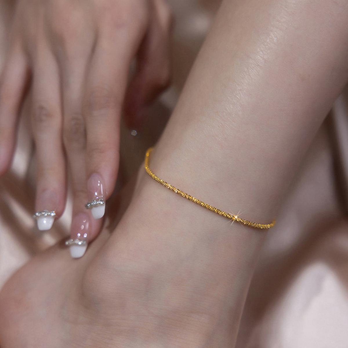 Minimalist Shiny Chains Anklets