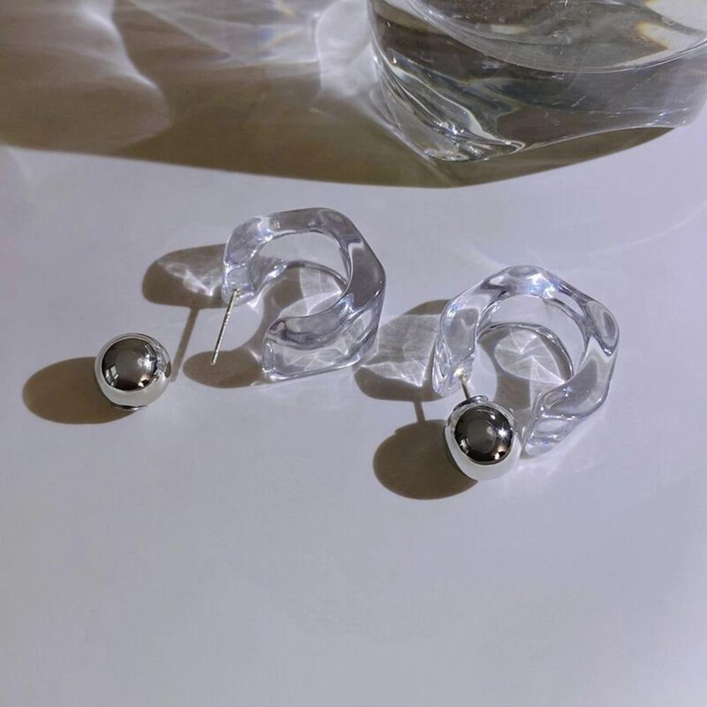 Geometric Hoops Acrylic Ear Studs