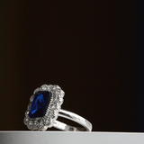 Big Sapphire Square Stone Ring