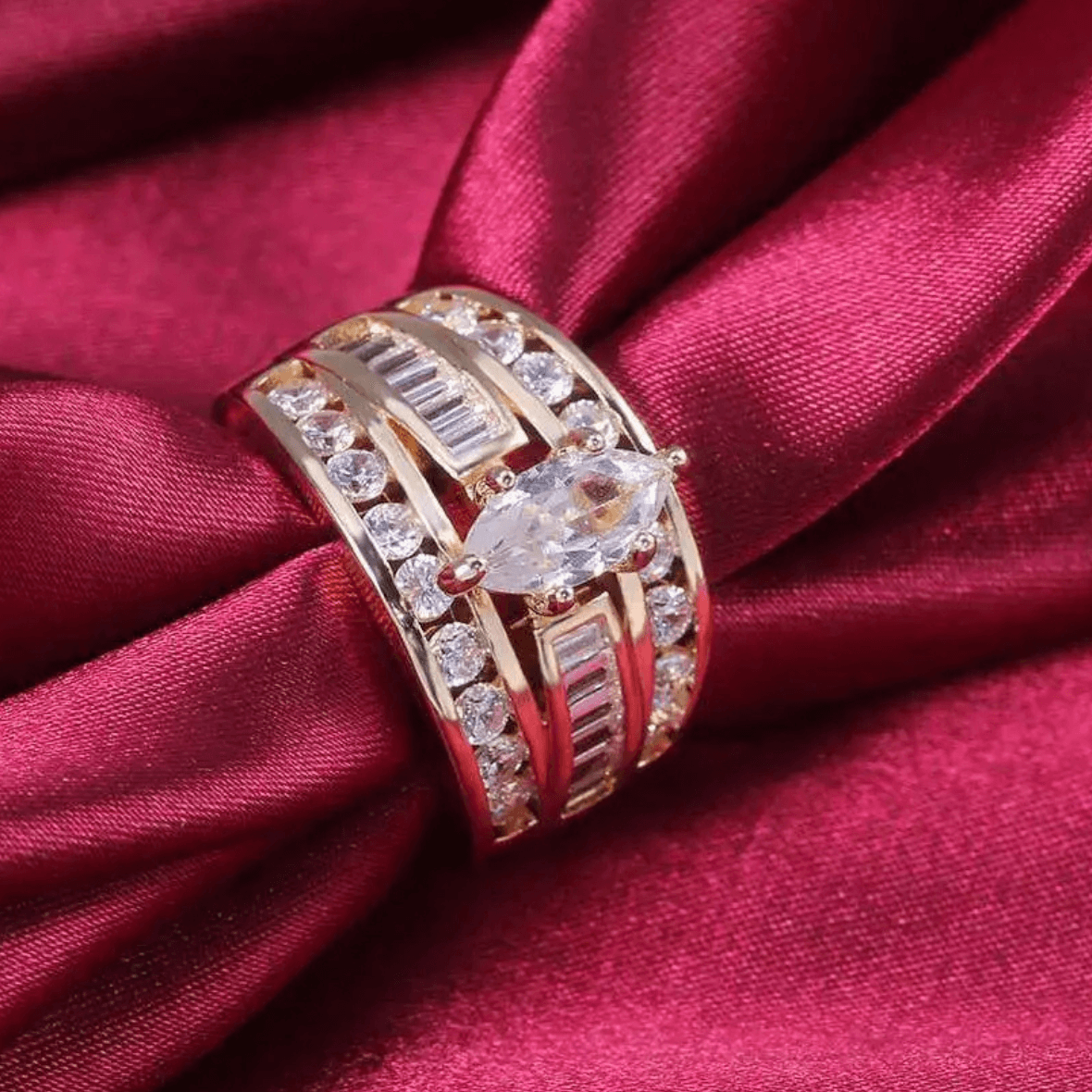 Trendy Big Marquise Zirconia Rings