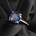 Multi Color Square Inlaid Stone Ring