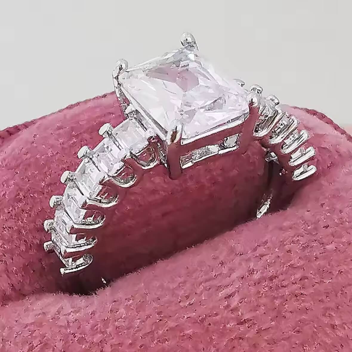 Square Cubic Zirconia Rings