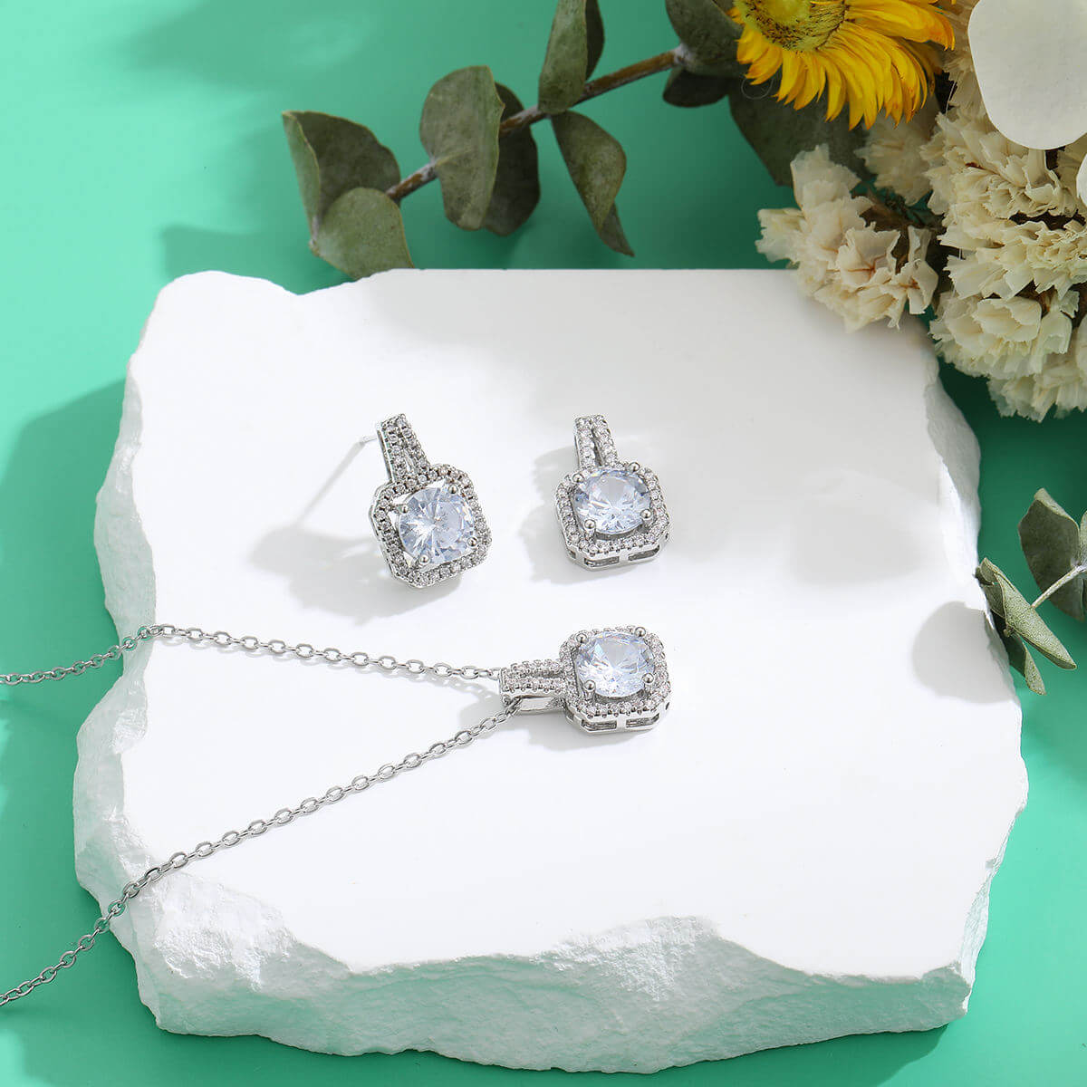 Zircon Crystal Jewelry Set
