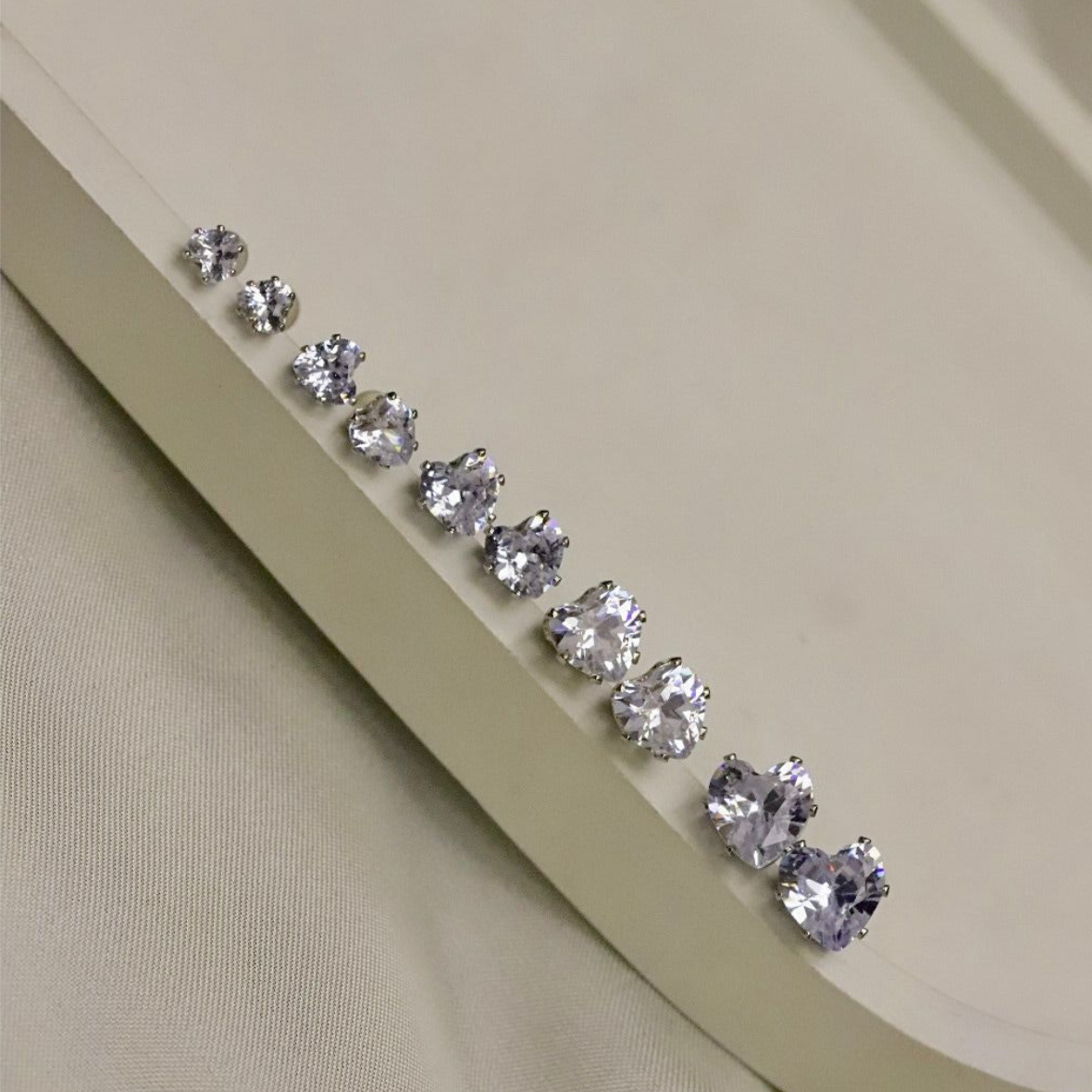 AAA Cubic Zirconia Heart Stud Earrings