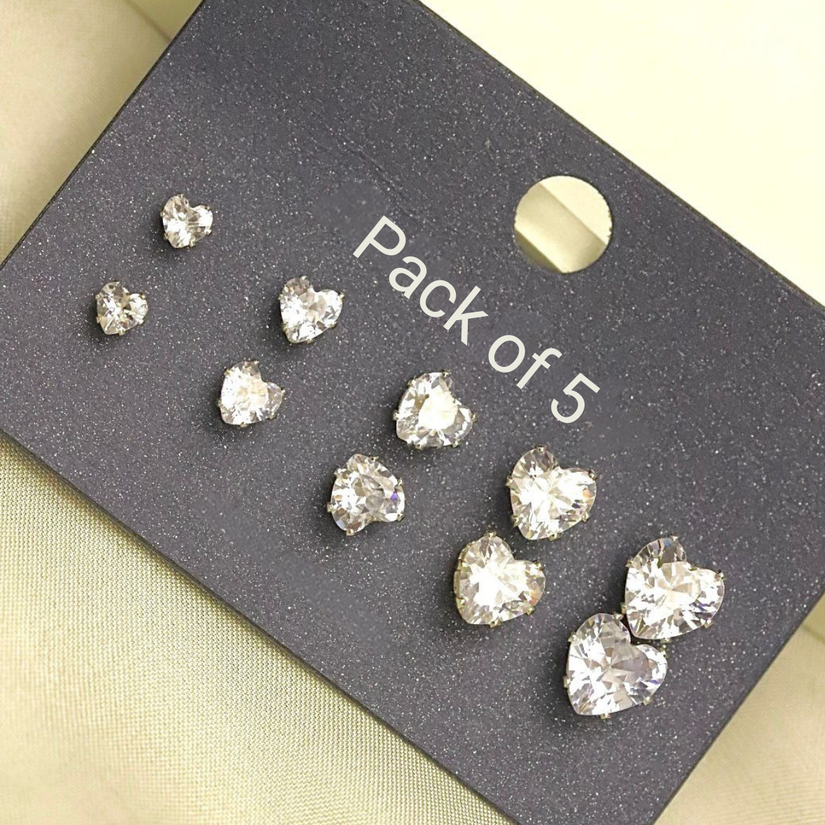 AAA Cubic Zirconia Heart Stud Earrings