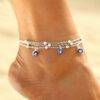 Gold and Silver Color Triple Layers Evil Eye Anklet for Girl Zalika