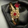 Twister red ruby 18k Gold plated Bangle