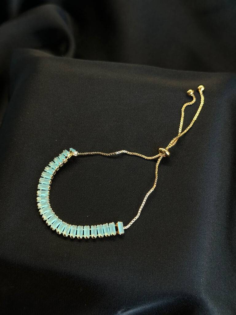 Blue gemstone 18k Gold Plated Bracelet
