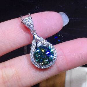 Sliver plated green cubic zirconia necklace, cheap jewelry in Pakistan